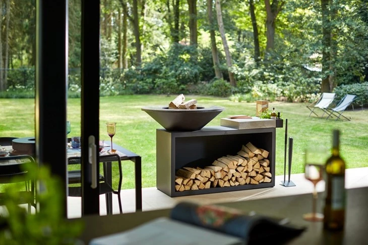Smokeless Storable Wood Fire Pit With Bbq Grill