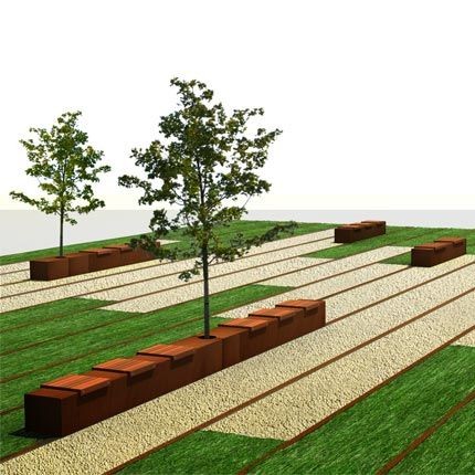 SHKW Outdoor Corten Steel Flower Pot