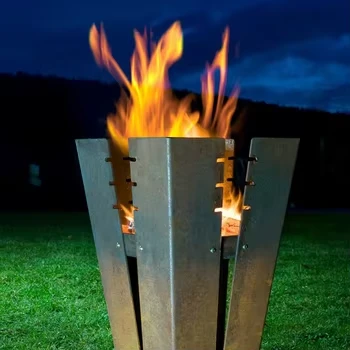 Contemporary Fire Pit And Grill Set