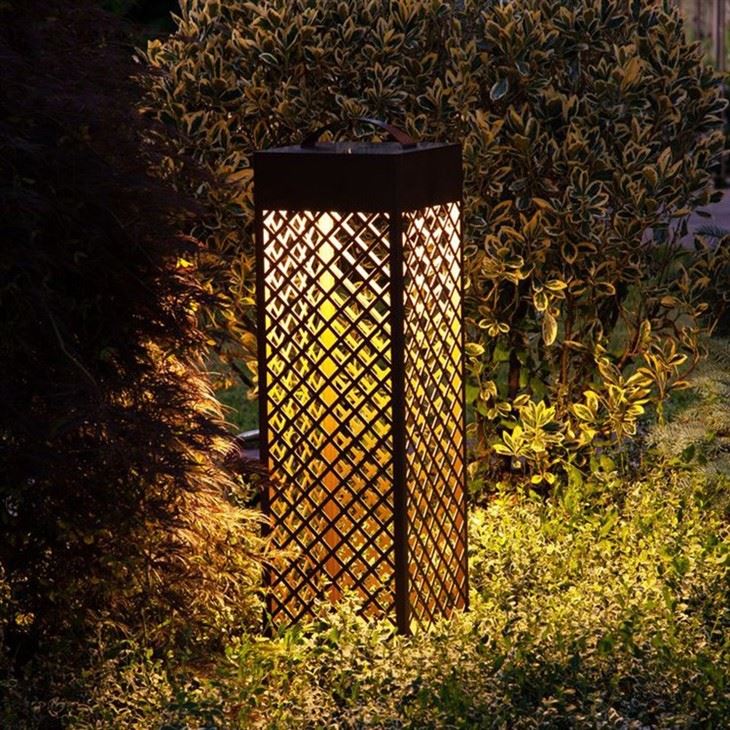Rustic Style Corten Lightbox For Outdoor Decorative Lighting